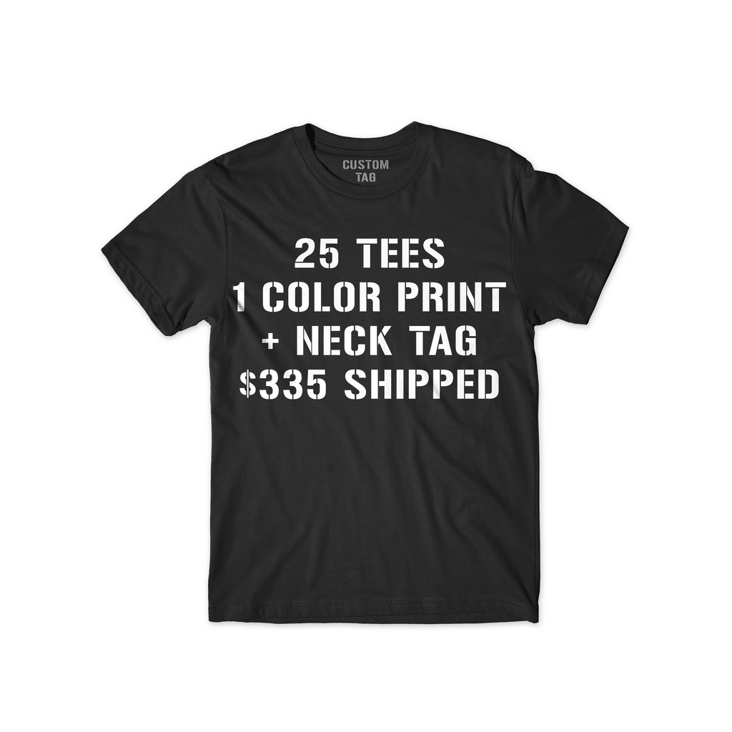 black t shirt printing